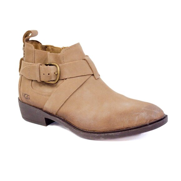 UGG | Boots | Ugg Wylma Suede Leather Ankle Boots Harness Style Equestrian - Picture 1 of 15